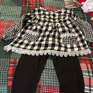 Rare Editions Black and White Plaid Outfit